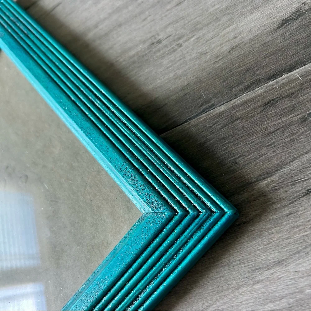 💸 5/20 Hand-painted Teal Turquoise Glitter Picture Frame 5 x 7